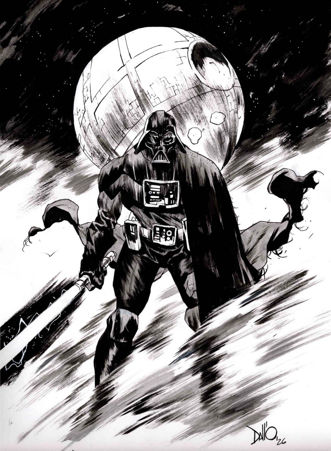 Maxi Dallo OAX 26 9X12 Commission Example Darth Vader