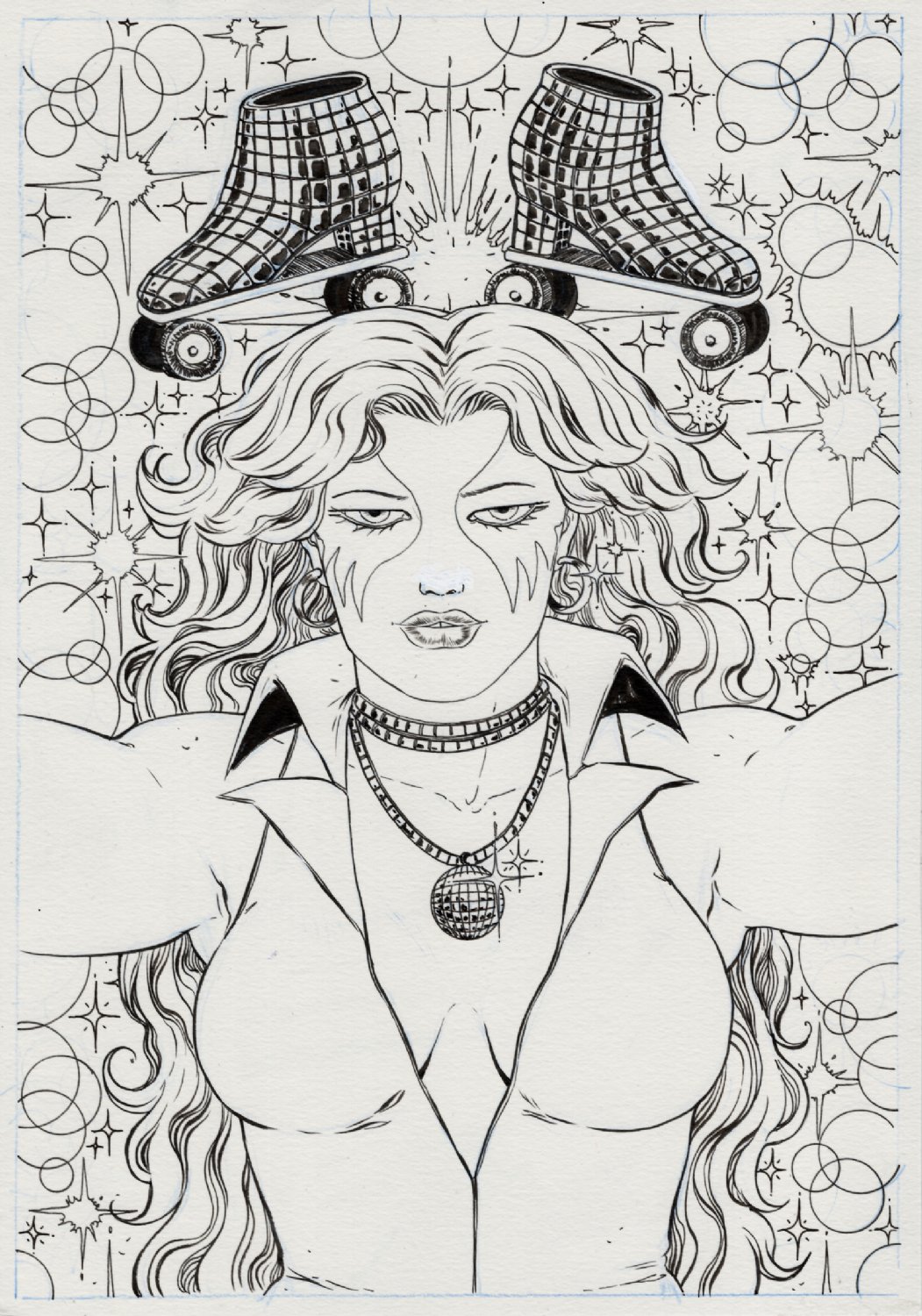 OAX 26 Dazzler Bust Illustration with Detailed Backgrounds