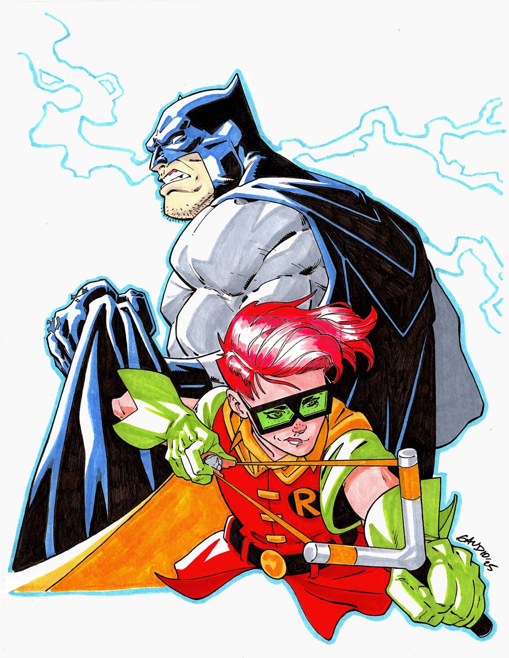 Dark Knight Returns Batman and Carrie Kelley Color Bust