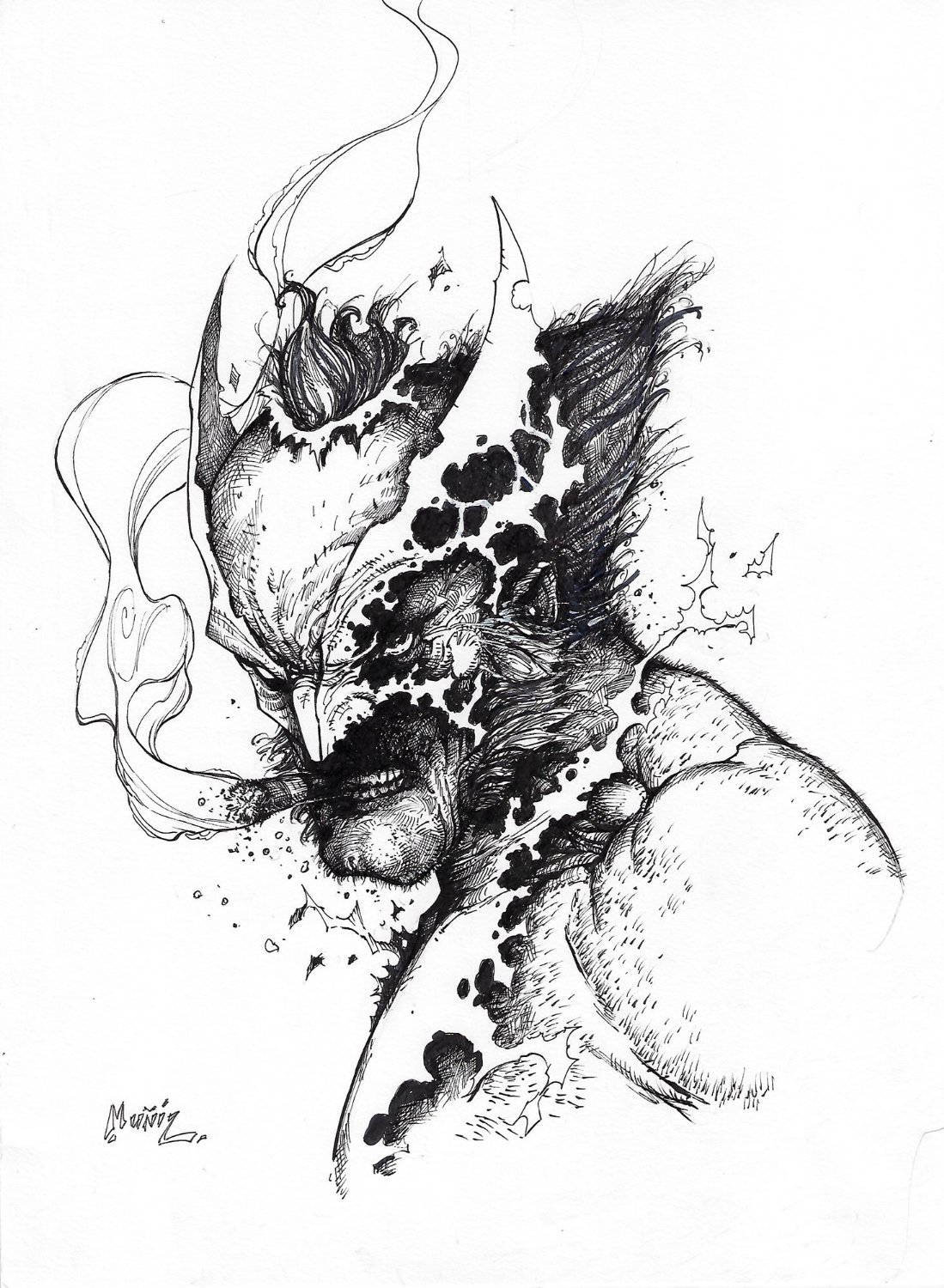 Wolverine Bust Illustration