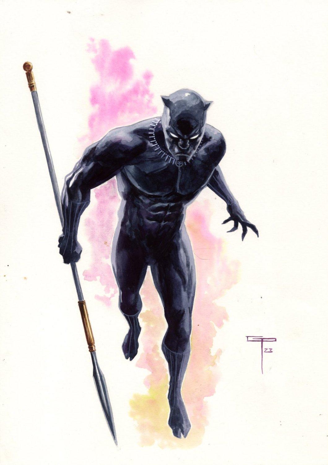 Black Panther Painted Illustration